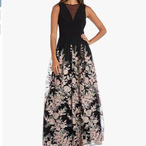 Morgan & Co. Mesh Evening Dress Gown Maxi Embroidered Sister Of Bride 1